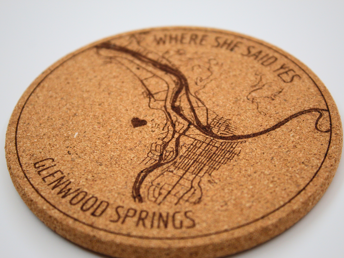 "Where She Said Yes" Cork Coasters