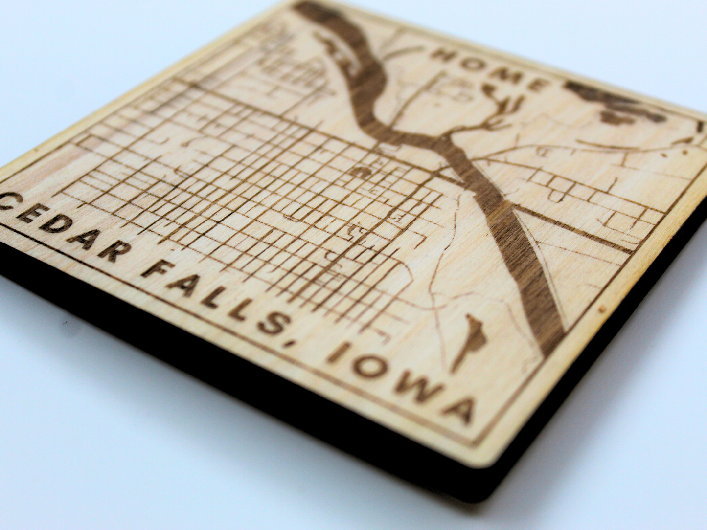 HOME City Map Wood Coasters
