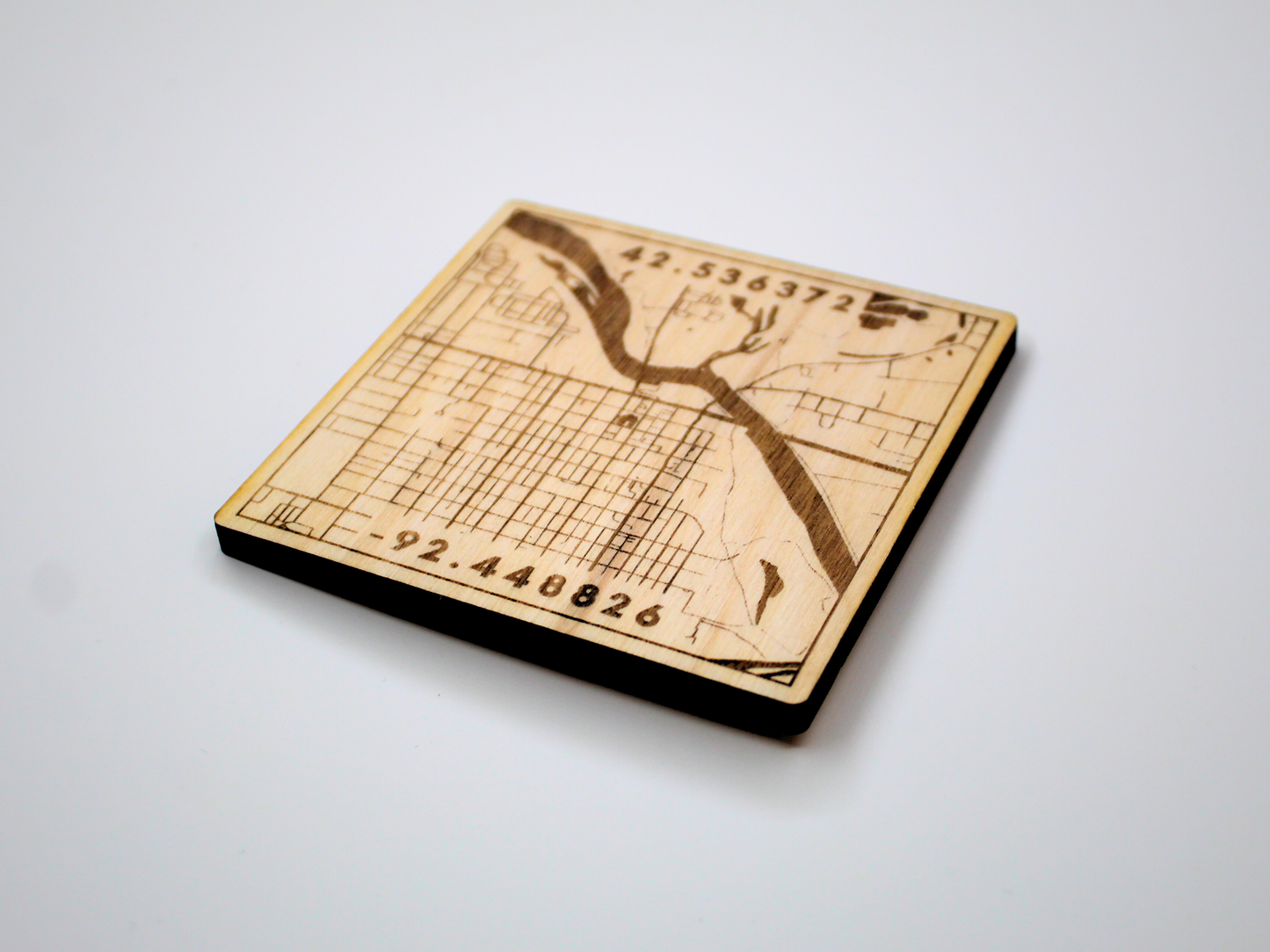 Coordinates City Map Wood Coasters