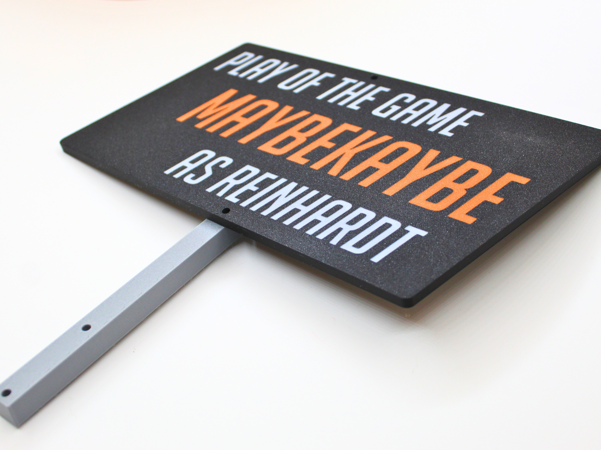 Overwatch "Play of the Game" Personalized VESA Mount Sign