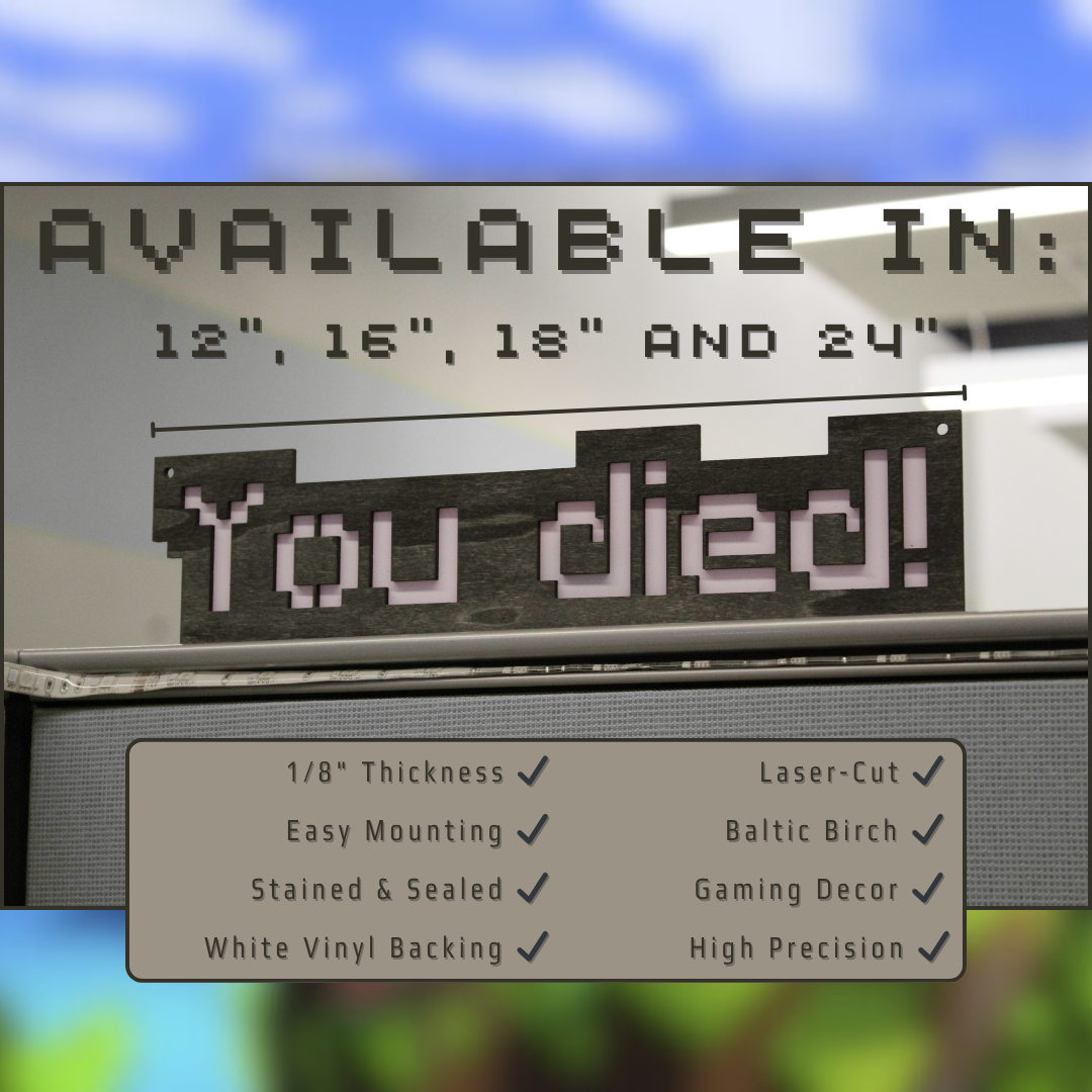 Minecraft "You Died" Sign