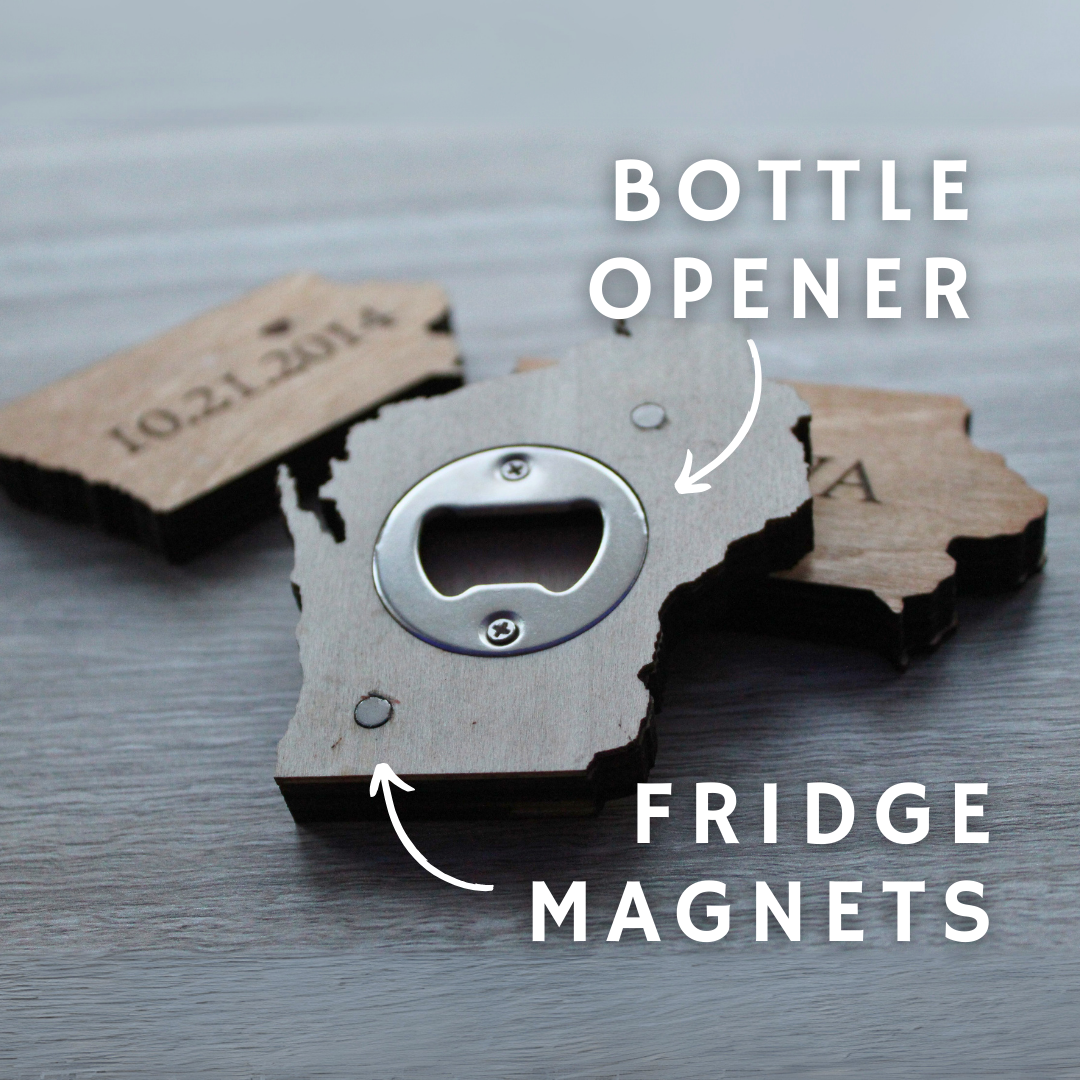 State Bottle Opener Fridge Magnet