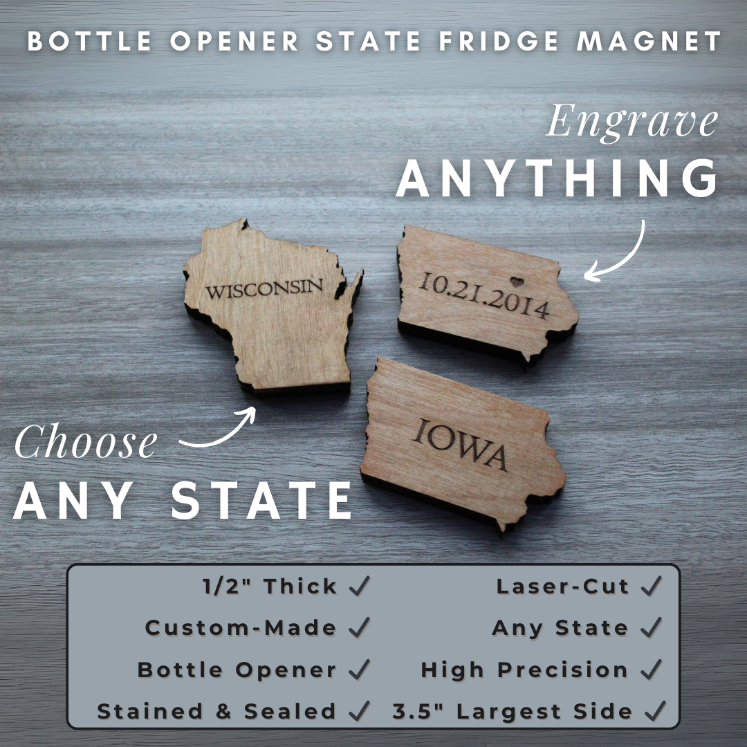 State Bottle Opener Fridge Magnet