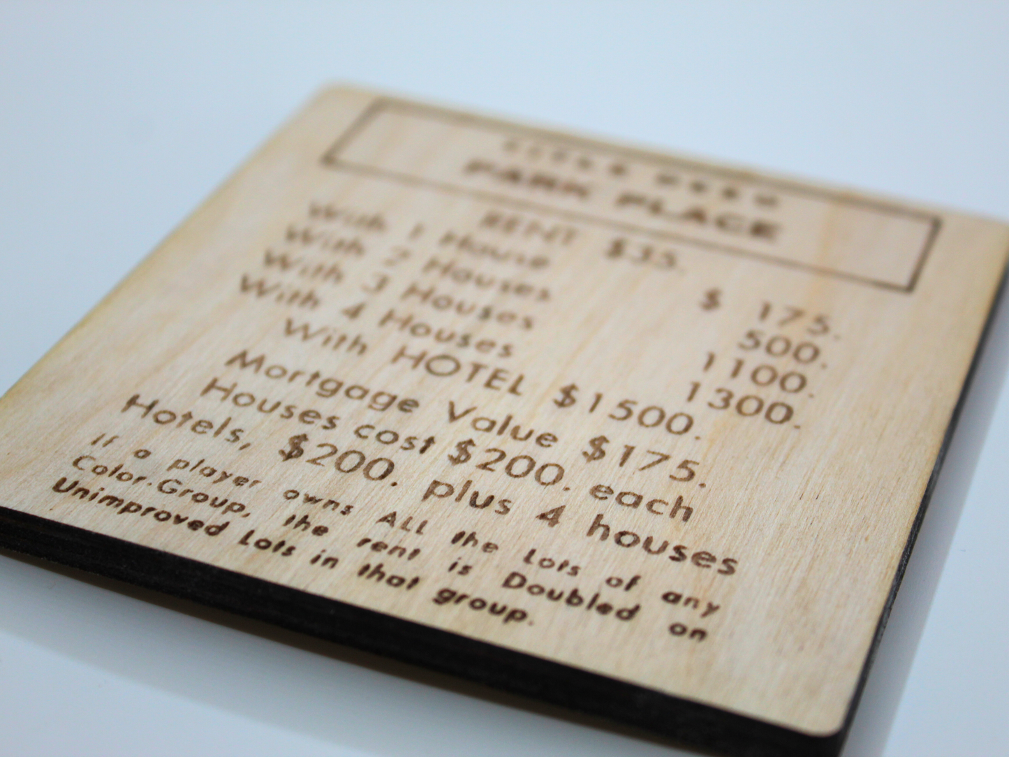 Monopoly Tile Wood Coasters