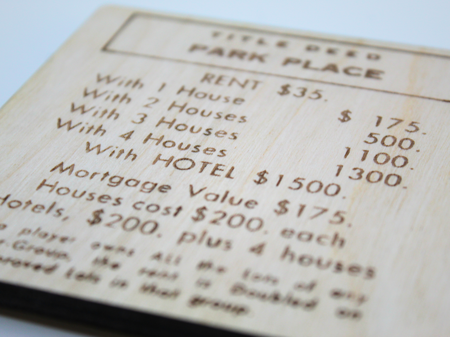 Monopoly Tile Wood Coasters