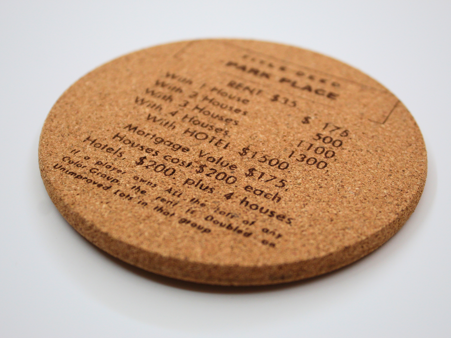 Monopoly Tile Cork Coasters