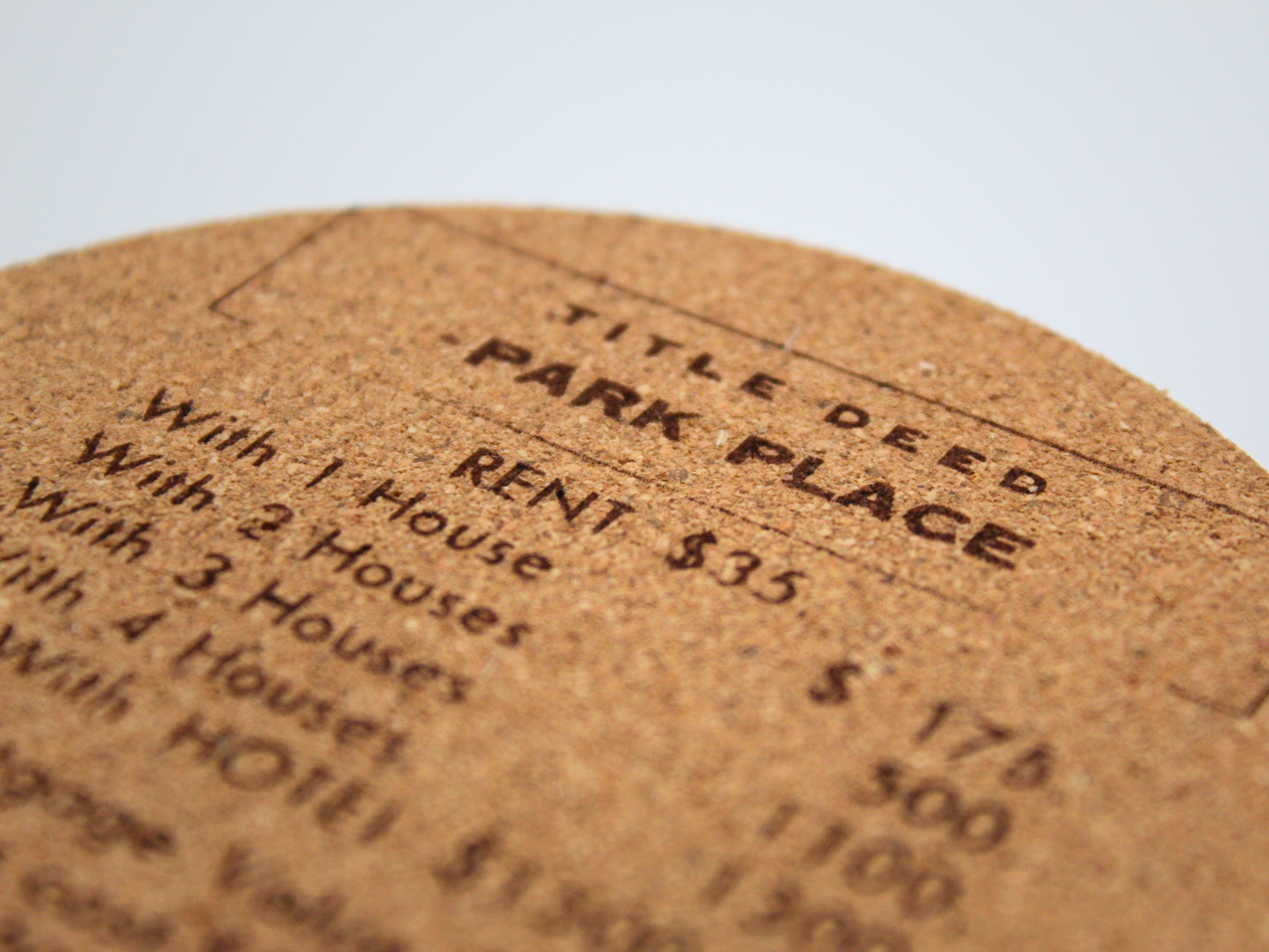 Monopoly Tile Cork Coasters