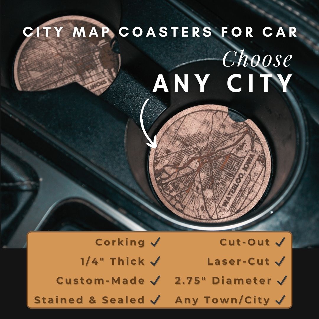 Car City Map Coasters