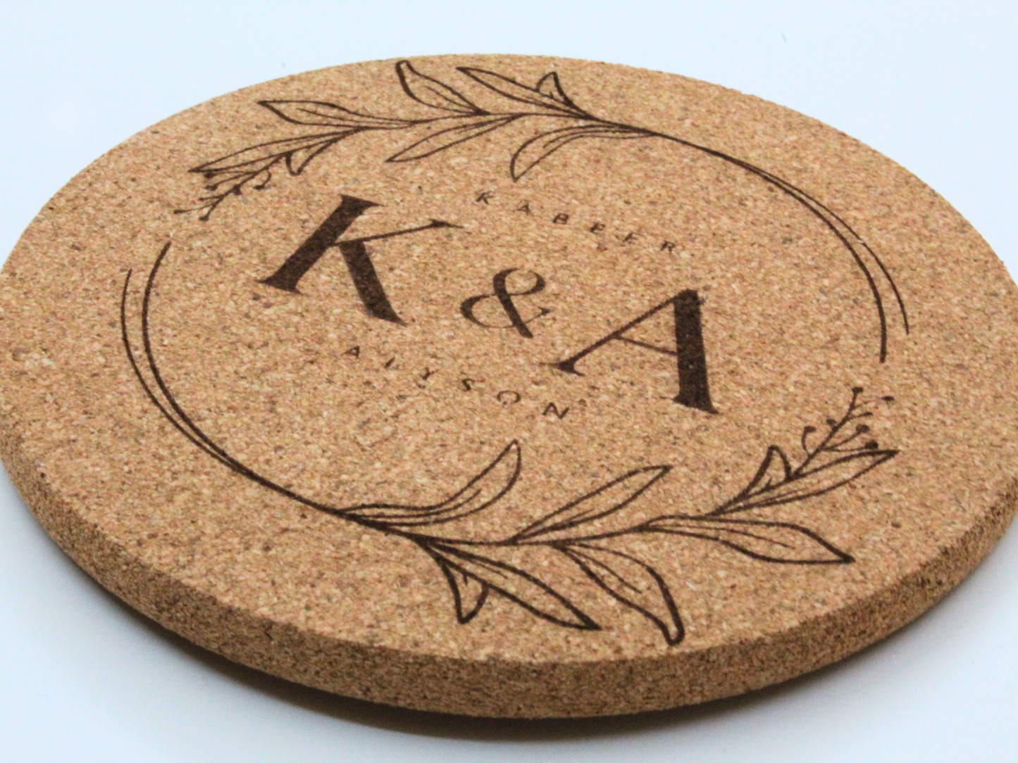 Initials Wedding Cork Coasters
