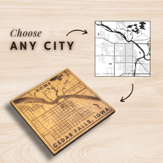 HOME City Map Coasters