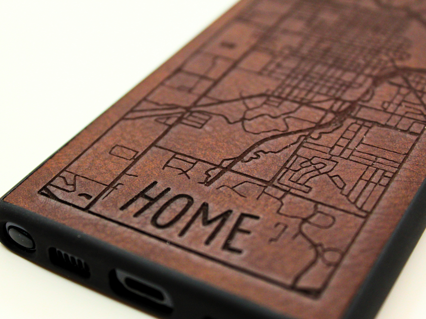 Street Map Leather Phone Case
