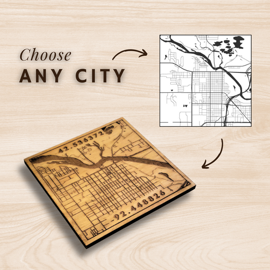 Coordinates City Map Coasters