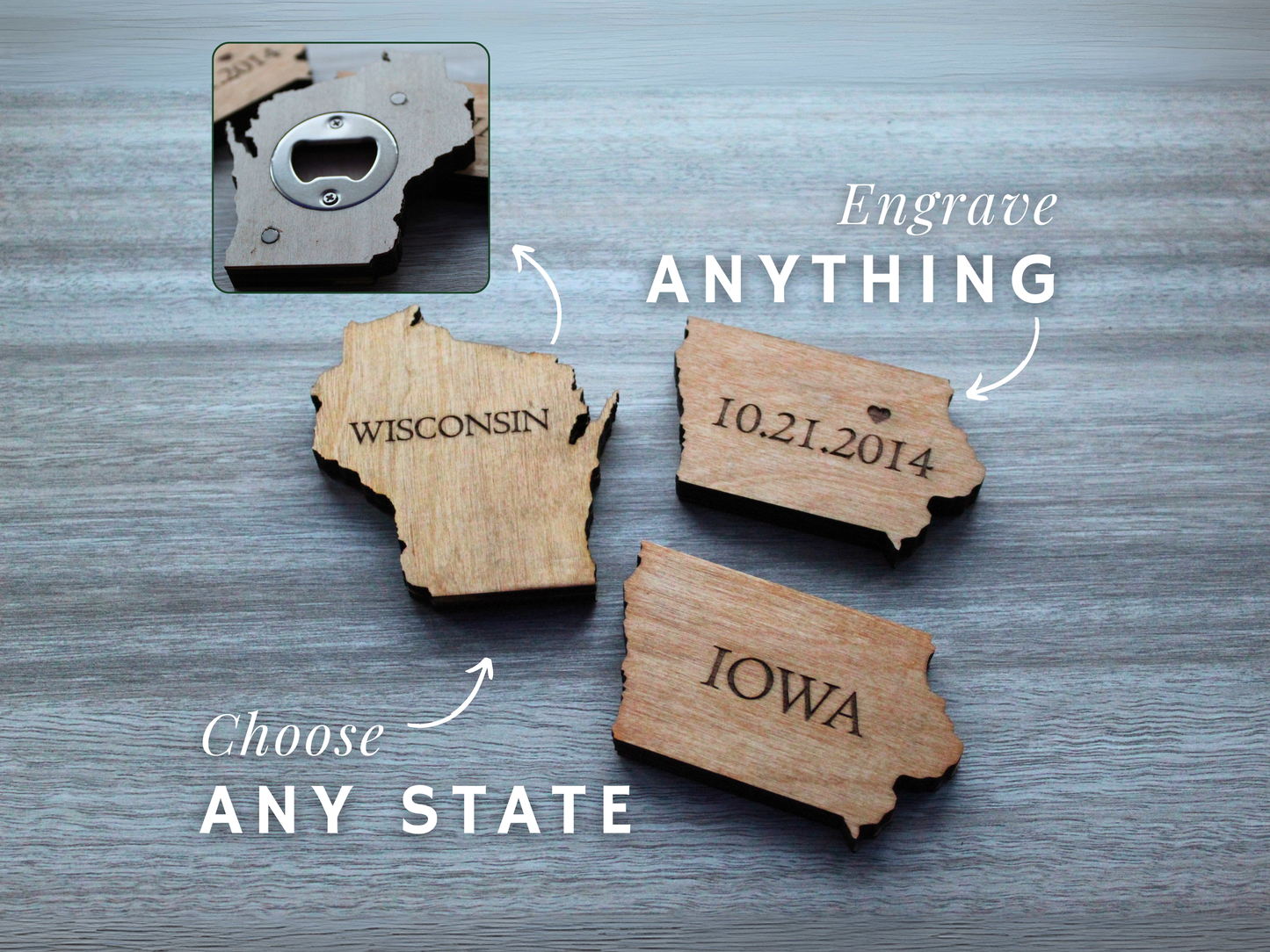 State Bottle Opener Fridge Magnet