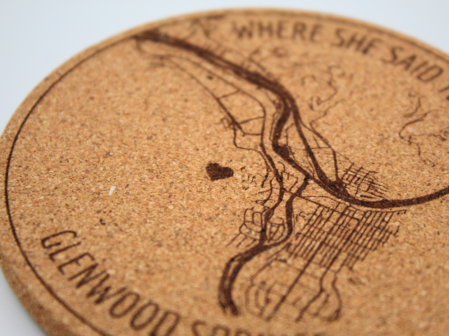 "Where She Said Yes" Cork Coasters