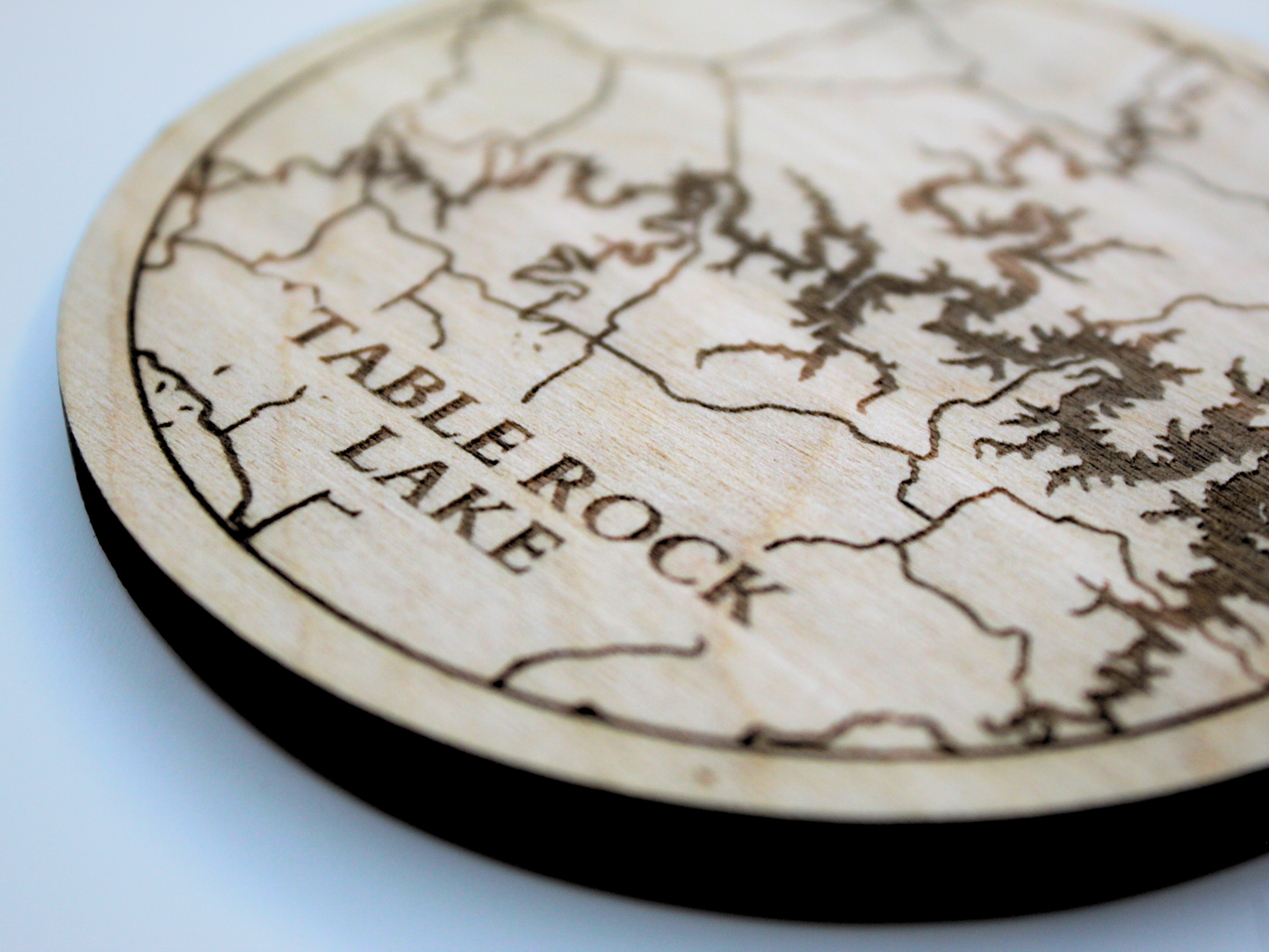 Lake Map Wood Coasters