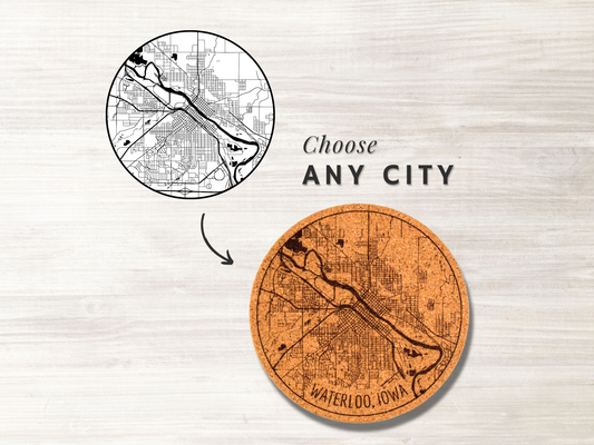 Cork City Map Coasters