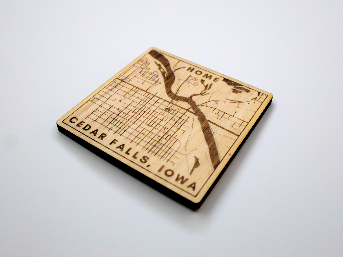 HOME City Map Wood Coasters