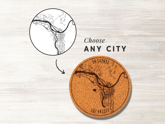 Coordinates Cork City Map Coasters